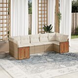 Maison Chic Seti vrtnega pohištva - Vrtna garnitura - Vrtni pohištvo set 7-delna z blazinami bež poli ratan, (21805424) | Shoptok.si