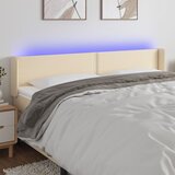 vidaXL LED uzglavlje krem 203x16x78/88 cm od tkanine | shoptok.hr