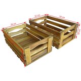 vidaXL Komplet zabojev za jabolka 2 kosa trdni akacijev les | Shoptok.si