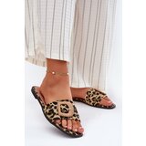 Boto Flat Women's Slippers With Decorative Buckle Leopard Clariola | ePonuda.com