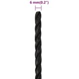  Radno uže crni 6 mm 50 m od polipropilena | shoptok.hr