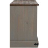 vidaXL TV omarica HALDEN 2 drsna vrata siva 150x40x60 cm masivni les | Shoptok.si