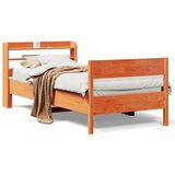 Maison Chic Posteljni okvir - Enojna postelja - Postelja za odrasle brez vzmetnice voščeno rjav 75x190 cm borovina-J13473, (21774667) | Shoptok.si