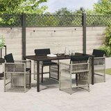vidaXL Vrtni set za objed 5 pcs Svjetlosiva, Antracit poliratan | shoptok.hr