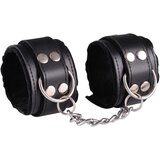 Dominate Me Leather Handcuffs D12 Black-Black Cene