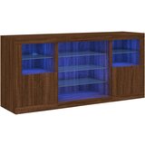  The Living Store Komoda z LED lučkami dimljen rjav hrast 142,5x37x67 cm - Komoda, (21448453) | Shoptok.si