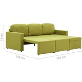 vidaXL Trosed modularni kavč z ležiščem zelen iz blaga, (20925474) | Shoptok.si