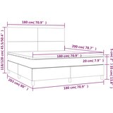  Krevet s oprugama i madracem svjetlosivi 180x200 cm baršunasti | shoptok.hr