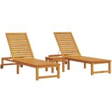  sončni ležalnik z mizo iz trdnega akacijevega lesa, sončni ležalnik iz trdnega akacijevega lesa | Shoptok.si