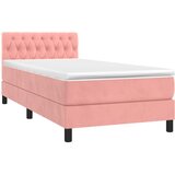 Box spring krevet s madracem ružičasti 90x200 cm baršunasti | shoptok.hr