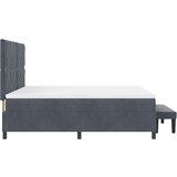 Box Spring krevet s madracem i klupom tamno siva 180x200 cm od baršuna | shoptok.hr