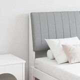 vidaXL Tapecirani uzglavlje Svijetlo siva 135 cm Čvrsto borovo drvo | shoptok.hr