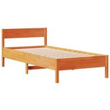  Knjižna postelja brez vzmetnice vošč. rjava 75x190 cm borovina, (21532764) | Shoptok.si