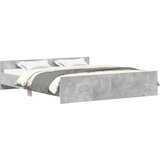 Okvir kreveta s uzglavljem i podnožjem boja betona 200x200 cm | shoptok.hr
