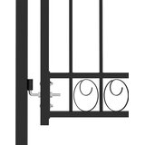  Vrata za ogradu EMMEN s lučnim vrhom čelik 100x106 cm crna | shoptok.hr