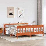 Maison Chic Posteljni okvir - Dvoposteljna postelja - Zakonska postelja brez vzmetnice vošč. rjav 180x200 cm borovina-J4556, (21770900) | Shoptok.si
