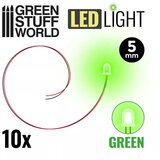 Green Stuff World dip leds - green - 5mm (pack x10) Cene