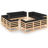 The Living Store Vrtna sedežna garnitura 13-delna z blazinami trdna borovina - Vrtna Sedežna Garnitura, (21480208) | Shoptok.si