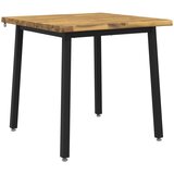  90 x 90 x 75 cm Čvrsto drvo akacije Bijela i crna Četvrtasti | shoptok.hr