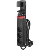  Produžni kabl sa stezaljkom za sto, 3 utičnice + 3x USB, 1,5m, crni | Eponuda.com