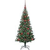 vidaXL Umjetna preddekorirana božićna jelka Zelena 120cm PVC in kovina | Shoptok.si