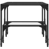  Stolić s prozirnom staklenom površinom 98,5x50x45 cm čelik | shoptok.hr
