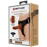 Pretty Love Harness - s univerzalnim donjim dildom - 17 cm (crni) | shoptok.hr