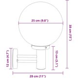  Vanjska zidna lampa 2 pcs Srebrno 28 x 25 x 38 cm | shoptok.hr