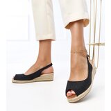 Gemre Black wedge espadrille sandals Nevarez | ePonuda.com