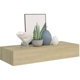 vidaXL Stenska polica s predalom hrast 60x23,5x10 cm mediapan | Shoptok.si