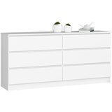 AKORD Komoda, 6 Predalov, Bela, (5000332217) | Shoptok.si