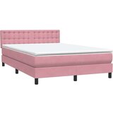  Box spring postelja z vzmetnico roza 140x210 cm žamet, (22011109) | Shoptok.si