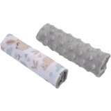Medi Partners Stroller belt protectors (2 pcs.) cotton + minky – Polana + gray minky | shoptok.hr