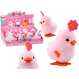 Pink Jumping Hen Wind-up Hen With Flower | shoptok.hr