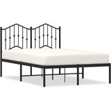  The Living Store Kovinski posteljni okvir z vzglavjem črn 120x190 cm - Posteljni Okvir, (21455217) | Shoptok.si