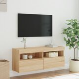  Zidni TV ormarić s LED svjetlima boja hrasta 100x30x40 cm | shoptok.hr