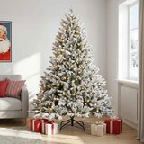  Umjetno božićno drvce s nogom 150 cm 150 LED lampica - Bijela 150 cm s LED svjetlima | shoptok.hr