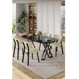 Hanah home Set trpezarijskog stola i stolica (5 delova) Axton Black Marble Cream | Eponuda.com