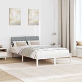  Okvir kreveta s uzglavljem Bijela i svijetlosiva 120 x 200 cm | shoptok.hr