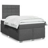  Krevet s oprugama i madracem tamnosivi 120 x 200 cm od tkanine | shoptok.hr