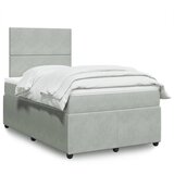 Box spring krevet s madracem svjetlosivi 120x200 cm baršunasti | shoptok.hr