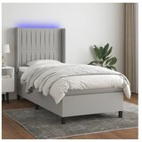  Box spring s madracem LED svjetlosivi 100x200 cm tkanina | shoptok.hr