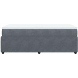 vidaXL Box spring postelja z vzmetnico temno siv 90x190 cm žamet | Shoptok.si