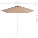  suncobran s drvenim stupom 270 cm smeđesivi | Eponuda.com