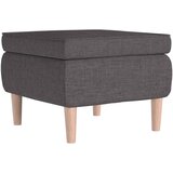 vidaXL Stolček z lesenimi nogami temno siv iz blaga, (20700504) | Shoptok.si