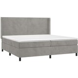  Box spring postelja z vzmetnico svetlo siva 200x200 cm žamet, (20761289) | Shoptok.si