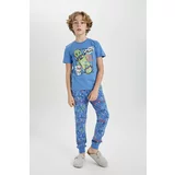 Defacto Boy Printed Short Sleeve 2 Piece Pajama Set