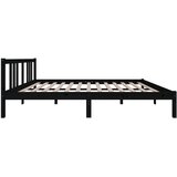  Okvir za krevet od masivnog drva crni 150 x 200 cm veliki | shoptok.hr