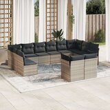  12-dijelni set vrtnih sofa poliratan s jastucima svijetlosivi | shoptok.hr