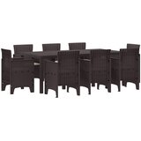  Vrtni set za objed 9 pcs Smeđa Polipropilen | shoptok.hr